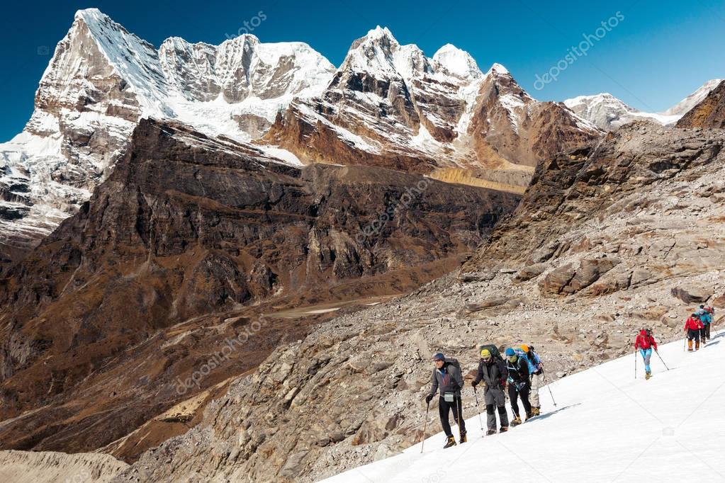 Mountain Climbers led by elder Guide 