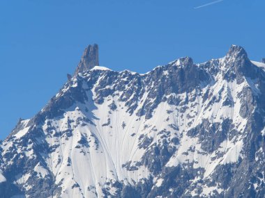 Dent du Geant dağ mount Blanc massif İtalya Fransa