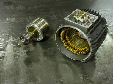 Endüstriyel indüksiyon elektrik motoru demonte