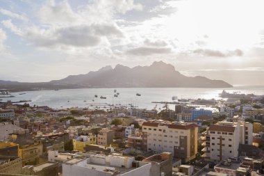 Mindelo, Sao Vicente, Cape Verde üzerinden görünüm