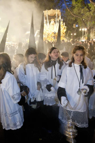 Semana Santa Fiesta Wielkanoc Malaga Andaluzja Hiszpania — Zdjęcie stockowe