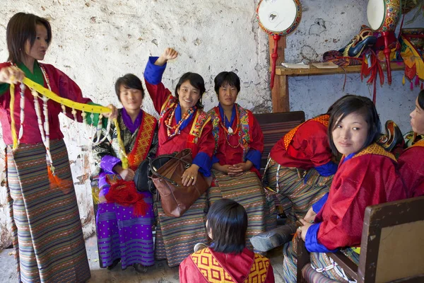 A színfalak mögött Wangdue Tshechu fesztivál — Stock Fotó