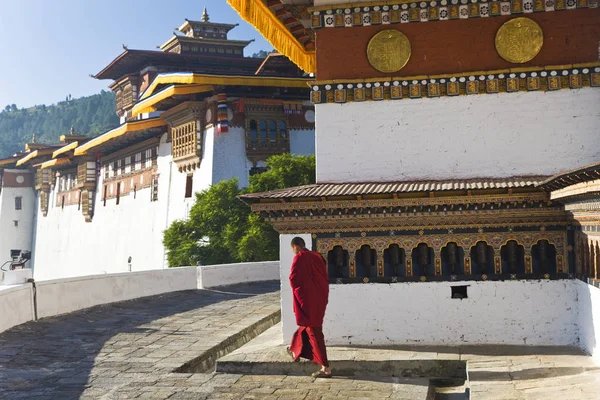 Punakha Dzong la convergența a două râuri Mo Chhu și Pho Chhu, Bhutan — Fotografie, imagine de stoc