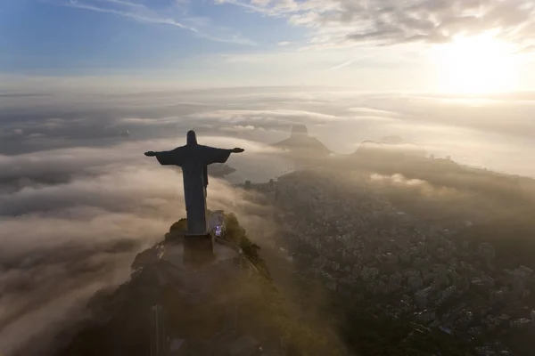 Cristo Redentor estátua, Corcovado, Rio de Janeiro, Brasil — Fotografia de Stock