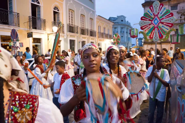 Christmas procession and carnival, Pelourinho, Salvador — Stock Photo, Image