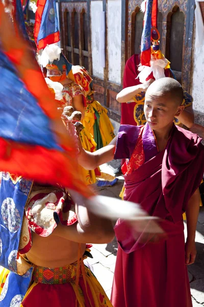 Festival Tamshing Phala Chhoupa, Monastère Tamshing, nr Jakar Photos De Stock Libres De Droits