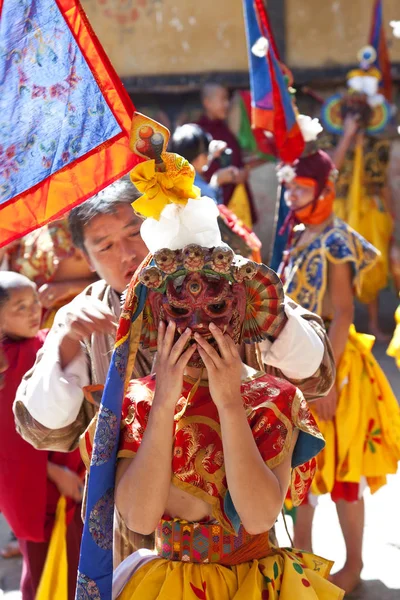 Festival Tamshing Phala Chhoupa, Monastère Tamshing Images De Stock Libres De Droits