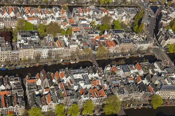 Amsterdam Nizozemsko Letecký Pohled Centrum Starého Města — Stock fotografie