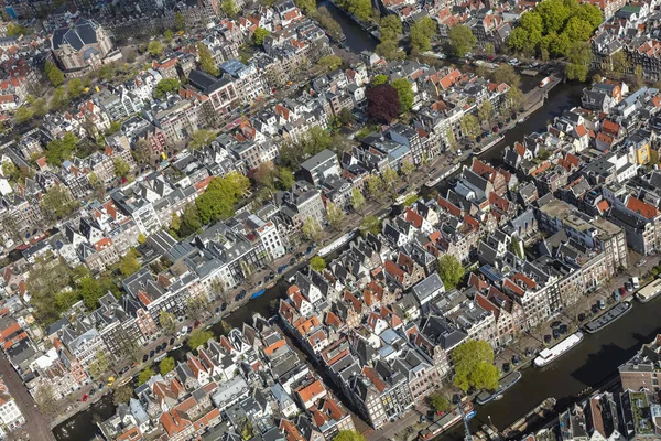 Amesterdão Países Baixos Vista Aérea Centro Cidade Velha — Fotografia de Stock
