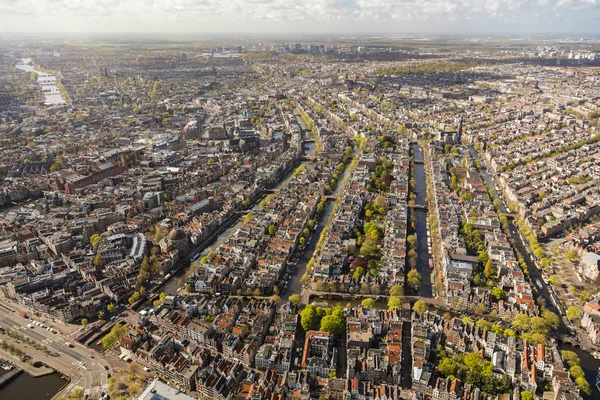 荷兰阿姆斯特丹 旧城中心的空中景观 — 图库照片