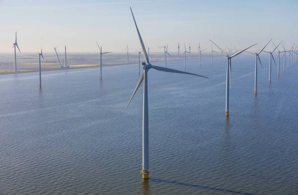 Luchtfoto Van Windturbines Zee Noord Holland Nederland — Stockfoto