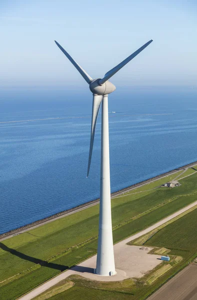 Luchtfoto Van Windturbine Noord Holland Nederland — Stockfoto