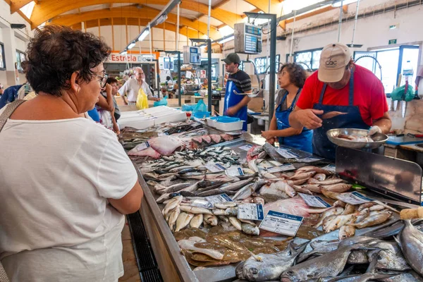 Färsk Fisk Marknaden Fuseta Algarve Portugal — Stockfoto