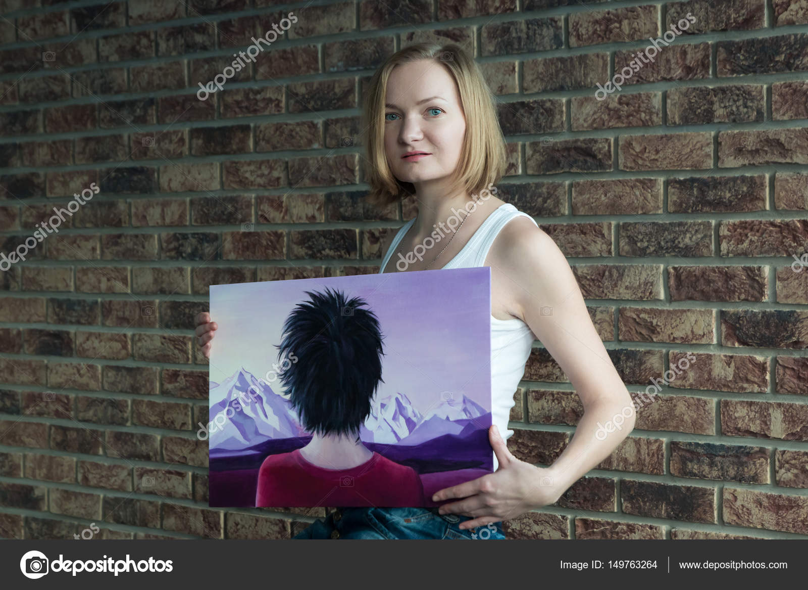 Female Artist With Short Blonde Hair Stock Photo C Keleny 149763264