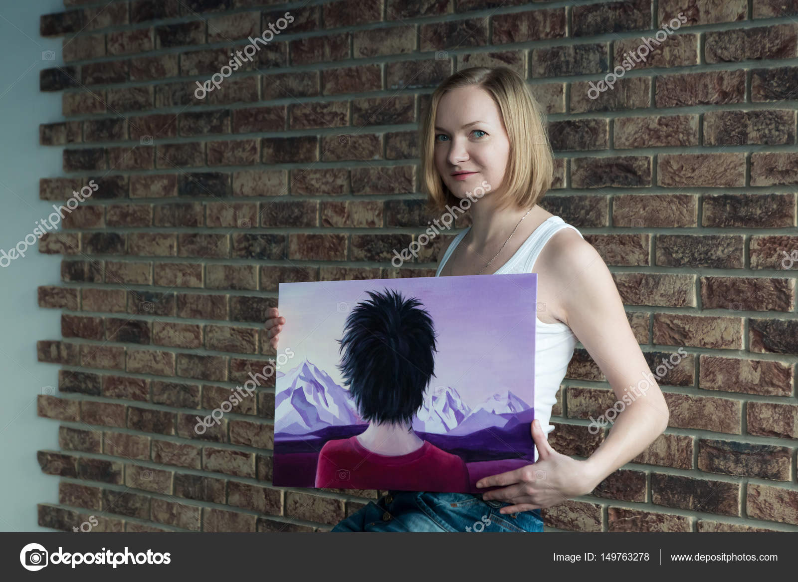 Female Artist With Short Blonde Hair Stock Photo C Keleny 149763278