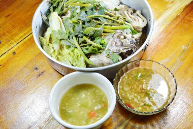  Buhar mango balık sebze paslanmaz vapur pot ve sos ile