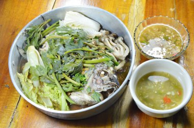  Buhar mango balık sebze paslanmaz vapur pot ve sos ile