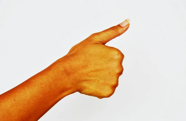 手做拇指或一个计数在白色背景 — 图库照片