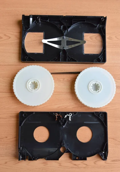 Tape video recorder bagian terpisah di atas meja — Stok Foto