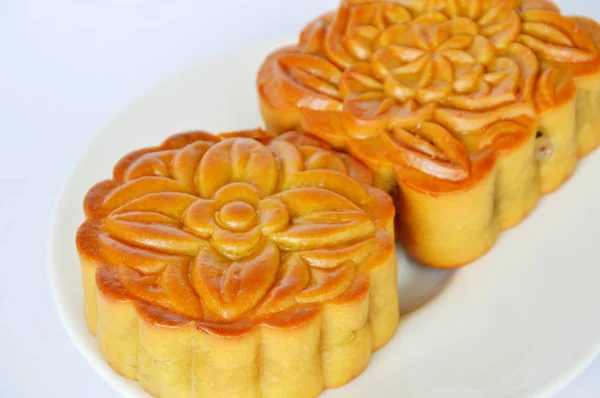 moon cake Chinese tradition dessert in festival on dish