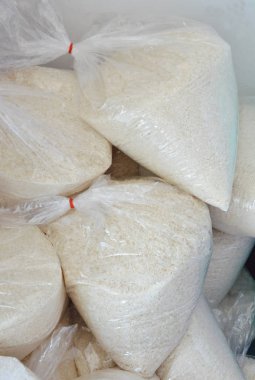 Ambalaj Plastik torba içinde Tay Yasemin çeltik depoda toplamak