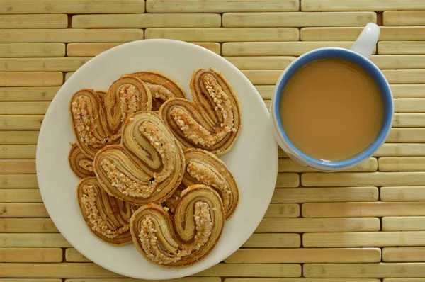 Kue mentega sereal dan kopi — Stok Foto