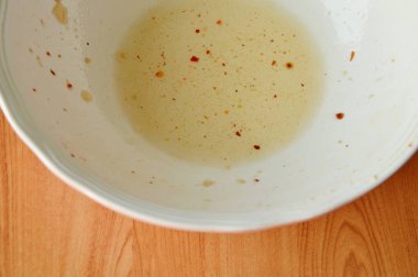 Gıda leke yaprak sonra kase yemek