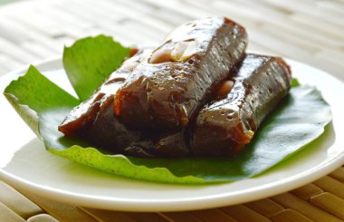 Tatlı Tay Hindistan cevizi karamel Lotus yaprağı dekorasyon