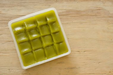  Yeşil katman tatlı yapışkan kek Tay tatlı plastik tepsi