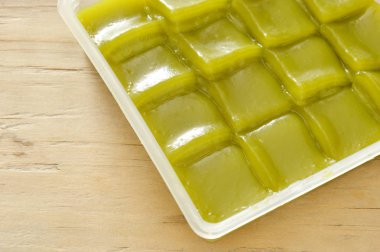  Yeşil katman tatlı yapışkan kek Tay tatlı plastik tepsi