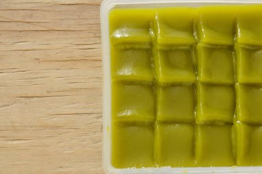  Yeşil katman tatlı yapışkan kek Tay tatlı plastik tepsi