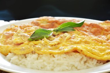  fesleğen yaprak pirinç Tepesi kıyılmış domuz kızarmış yumurta dolması