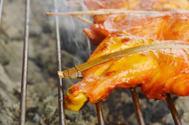  tavuk budu demir soba üzerinde ızgara