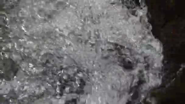 Rzeki płynące na zaćmy z bliska i pomniejszyć w lesie — Wideo stockowe