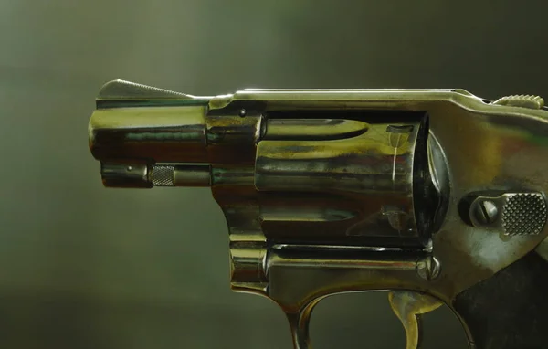Revolver gun ready to shoot on black background — Stock Photo, Image