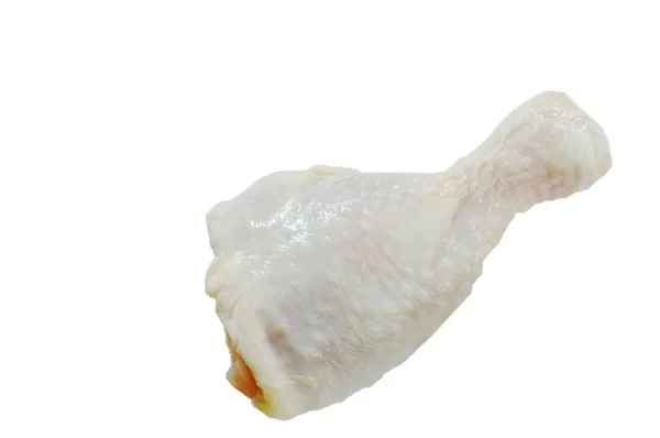 Perna de frango fresco alimentos crus no fundo branco — Fotografia de Stock