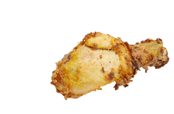 Crispy fried chicken leg on white background — Stock Photo, Image