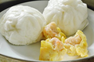  Çince buğulanmış çörek kıyılmış domuz eti ve Dim sum pot dolması