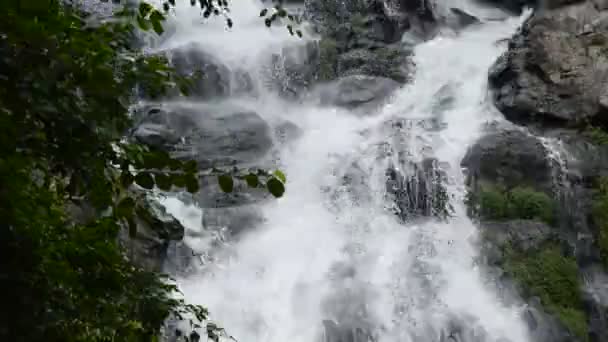 Tayland Sarika büyük şelale tepesine eteklerinde aşağı eğimli — Stok video