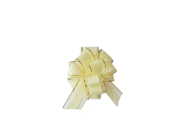 白い背景の上のデコレーション ギフト ボックスのリボンの弓 — ストック写真
