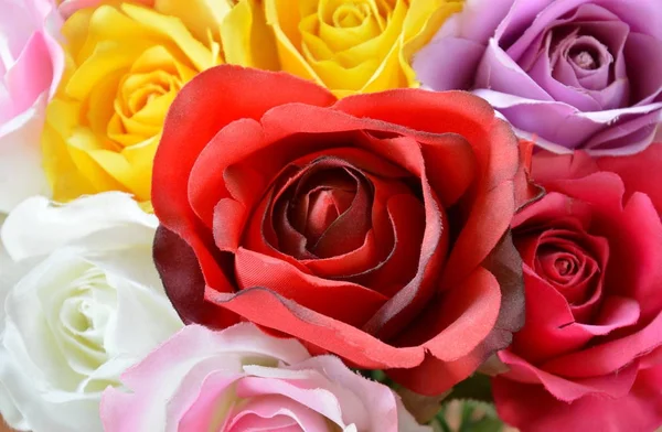 Красочная ткань текстуры розы и фона — стоковое фото