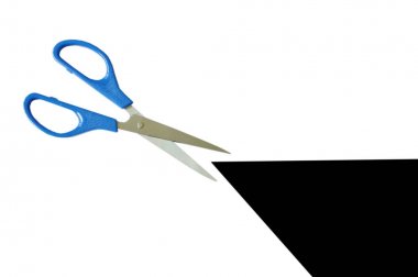 beyaz zemin üzerinde mavi kolu kesim ile Çalışma platformları 