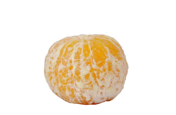 Oranje Schil Uit Met Waterdruppel Witte Achtergrond — Stockfoto