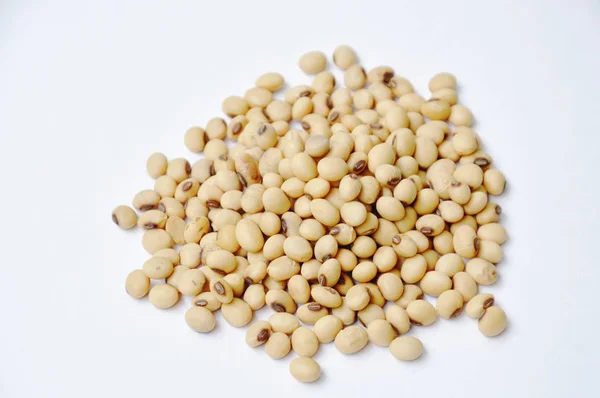 Dávka syrové bílé fazole na bílém pozadí — Stock fotografie