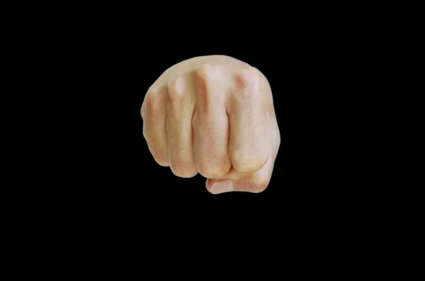 Human Fist Black Background — Stock Photo, Image