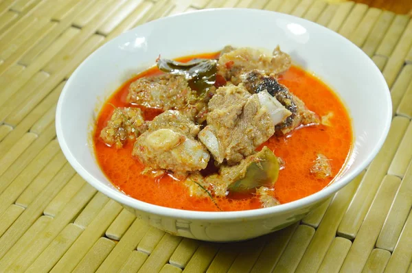 Boiled pork rib with coconut milk curry on bowl — Stock Photo, Image