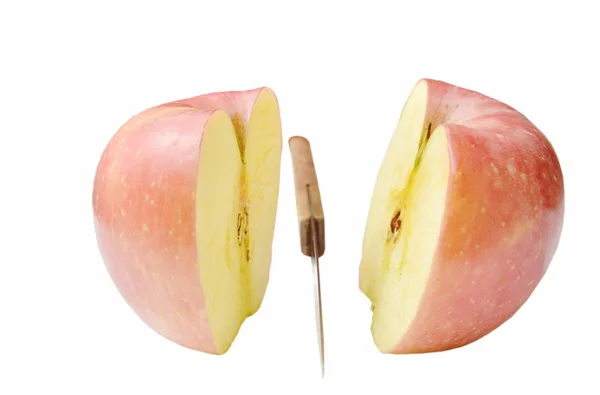 Red Apple Half Cut By Knife On White Background Stock Images Page Everypixel