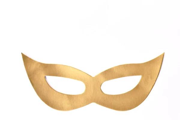 Máscara de papel dorado sobre fondo blanco — Foto de Stock