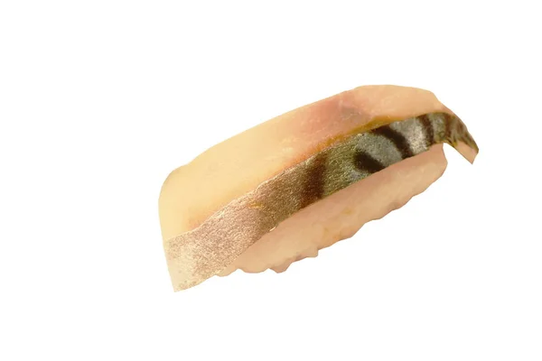 Saba Oder Makerel Fisch Sushi Japanisches Essen Auf Weißem Hintergrund — Stockfoto