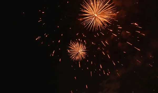 Fireworks explosive on dark sky in night — Stock Photo, Image